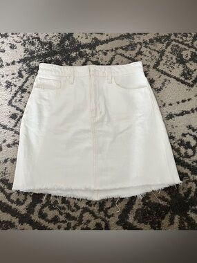 Classic White Denim A-Line Mini Skirt Size S